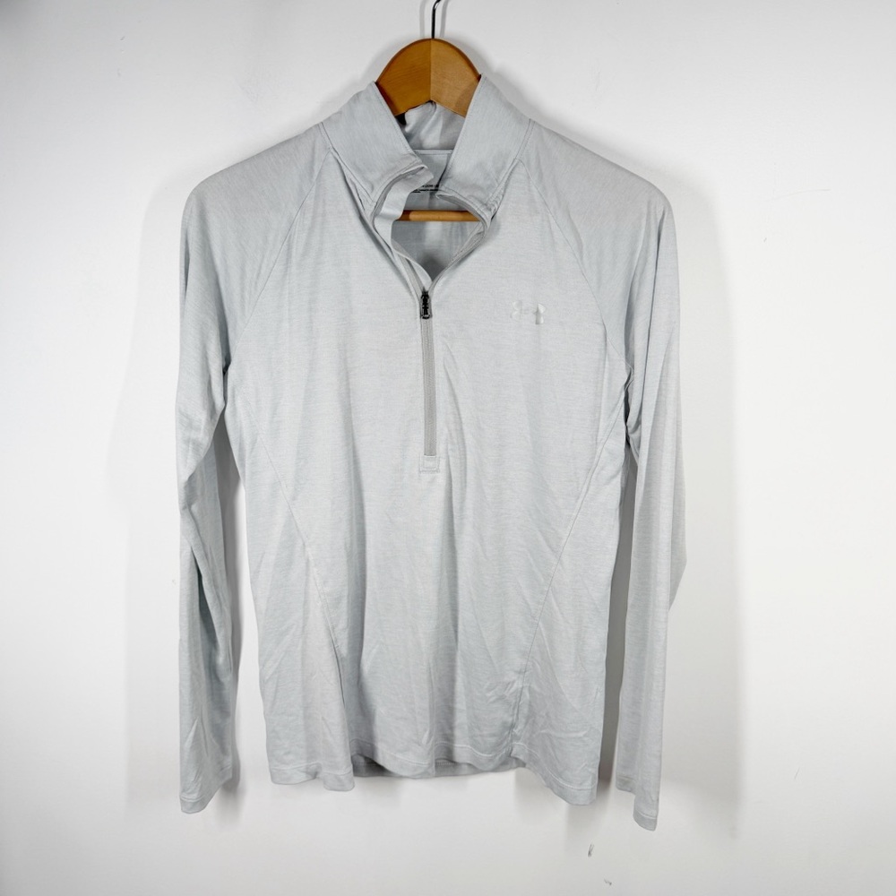 Under Armour Light Blue Tech Halfzip Top HeatGear Medium Loose